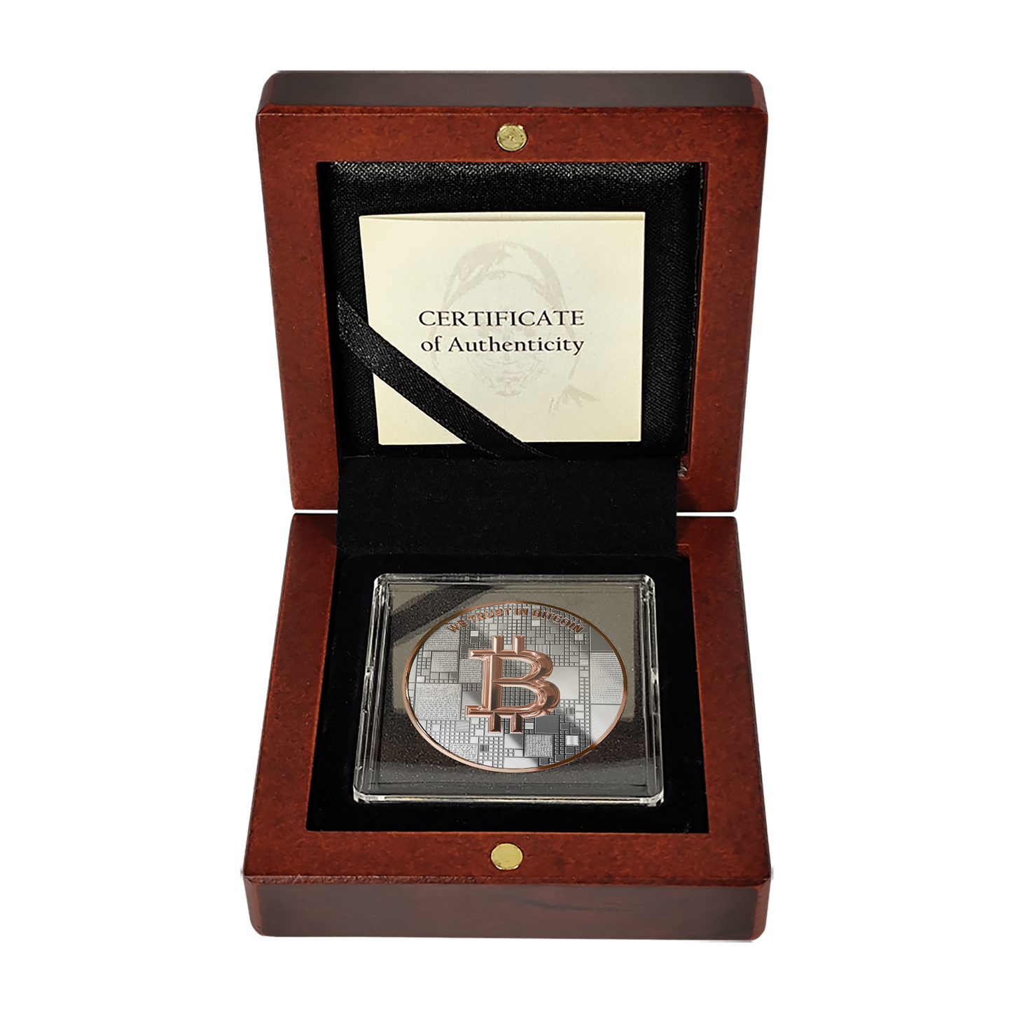 Pièce d'argent Bitcoin – Crab – Or rosé – Édition 2026 (21g argent fin 999)
