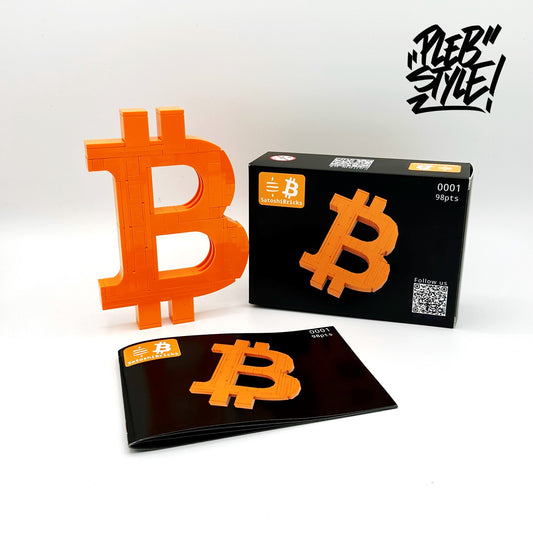 Satoshi Bricks – Bitcoin Logo Made from Building Bricks