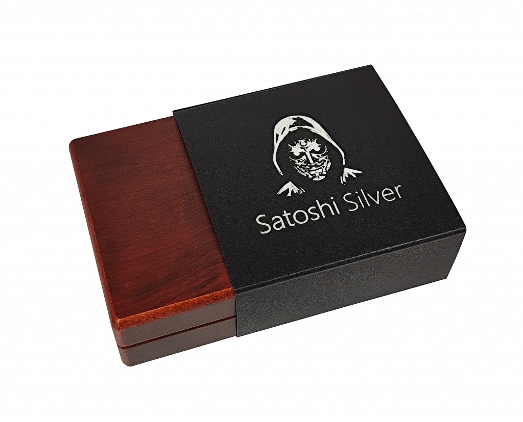 Pièce Bitcoin en Argent – Shark – Black Platinum + Red Gold + Gold (21g Argent Fin 999)