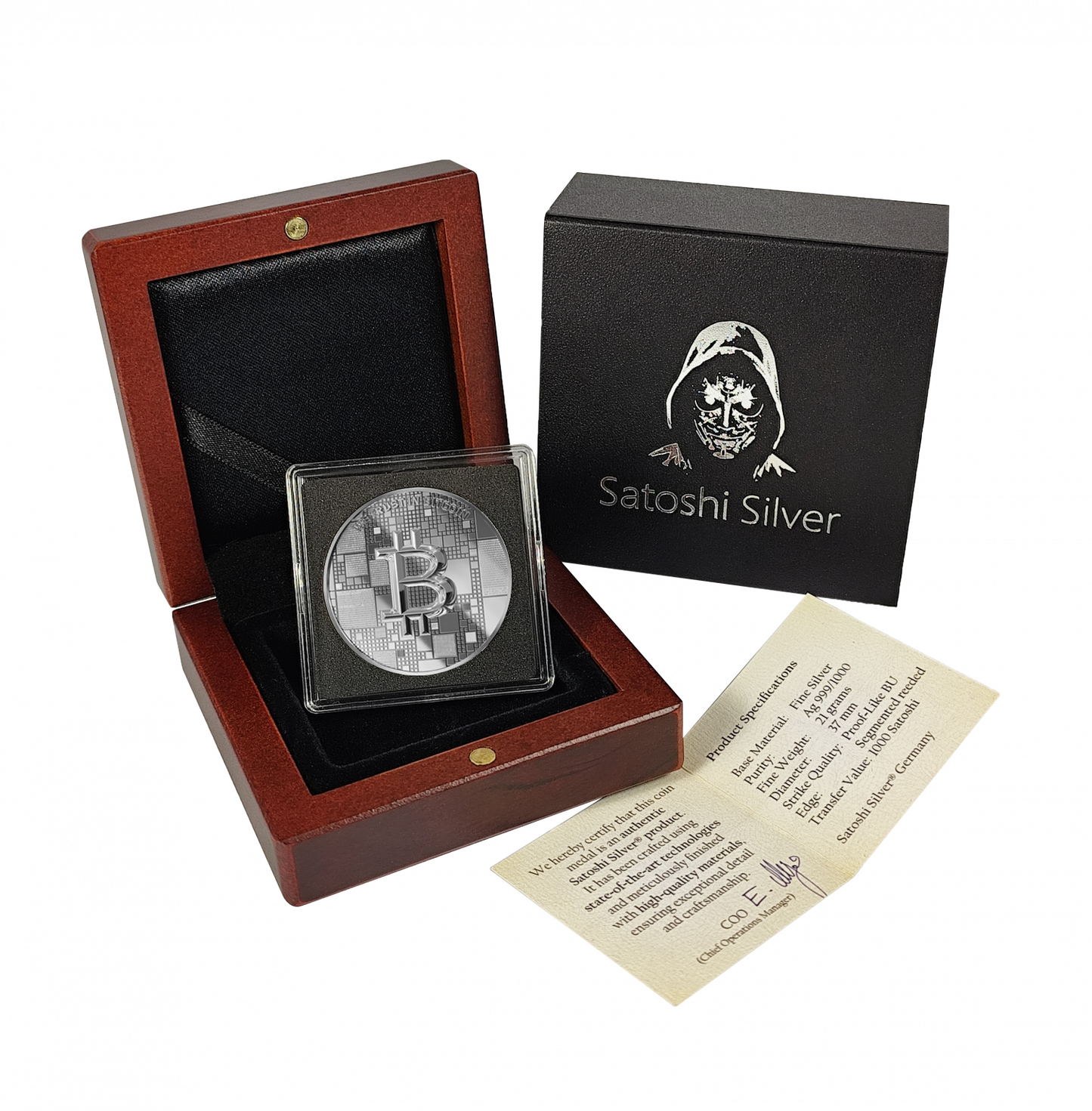 Pièce Bitcoin en Argent – Shrimp (21g Argent Fin 999)