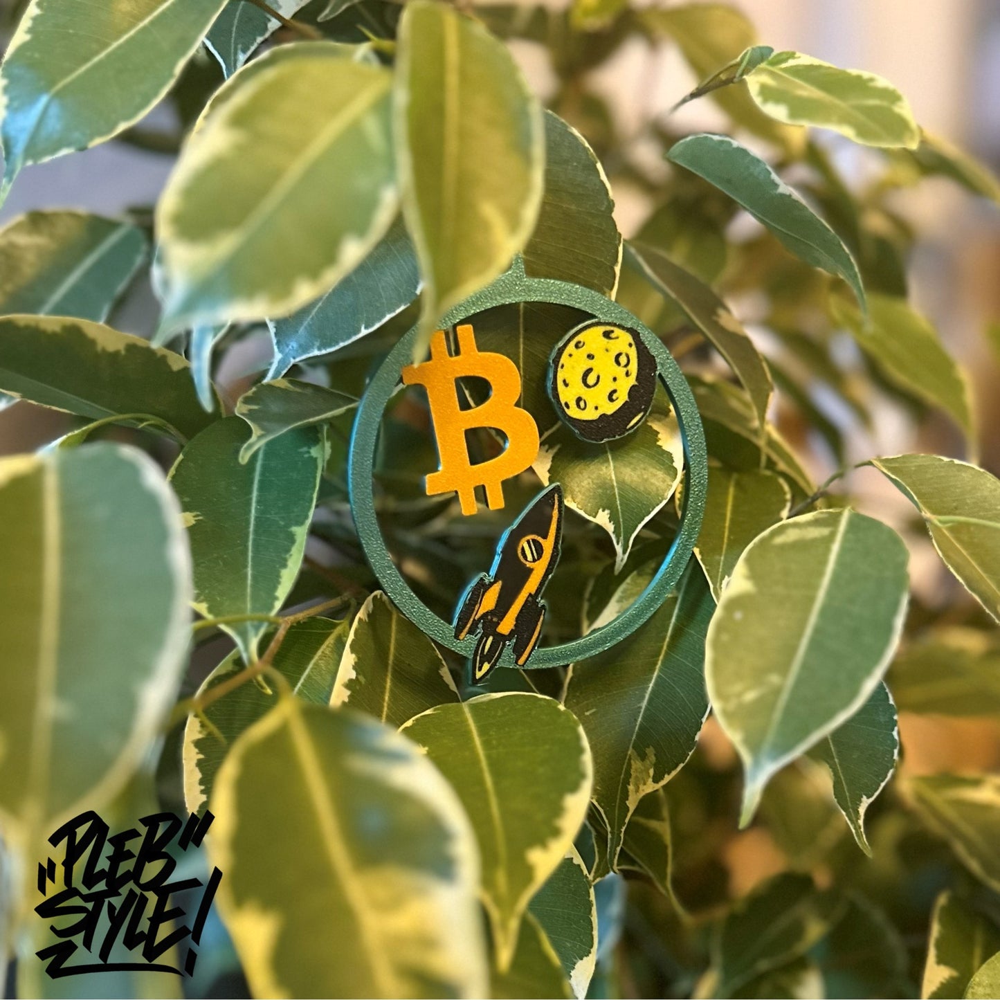 Bitcoin Christbaumschmuck – „To the Moon“ Ornament (6 Stück, Ø 80 mm)