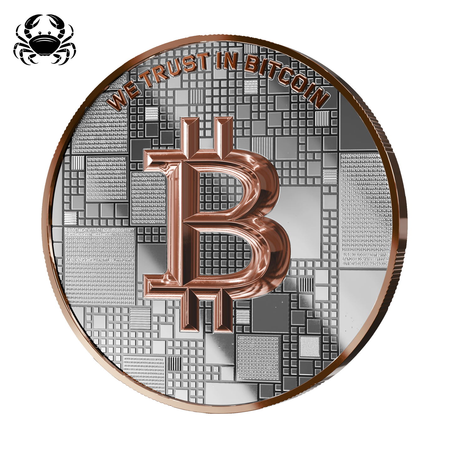 Bitcoin Silver Coin – Crab – Rose Gold – 2026 Edition (21g 999 Fine Silver)