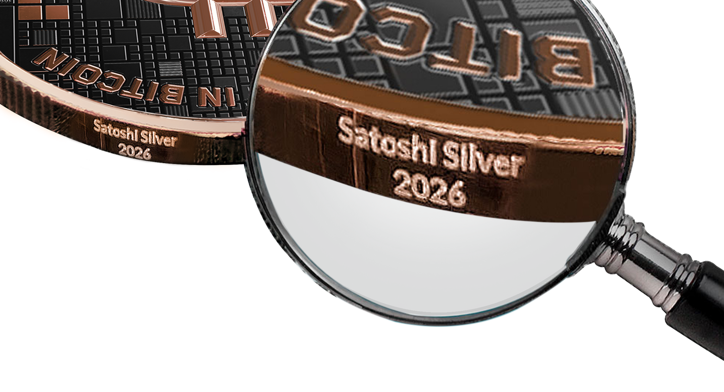 Bitcoin Silbermünze – Dolphin – Roségold + Ruthenium – 2026 Edition (21g 999 Feinsilber)