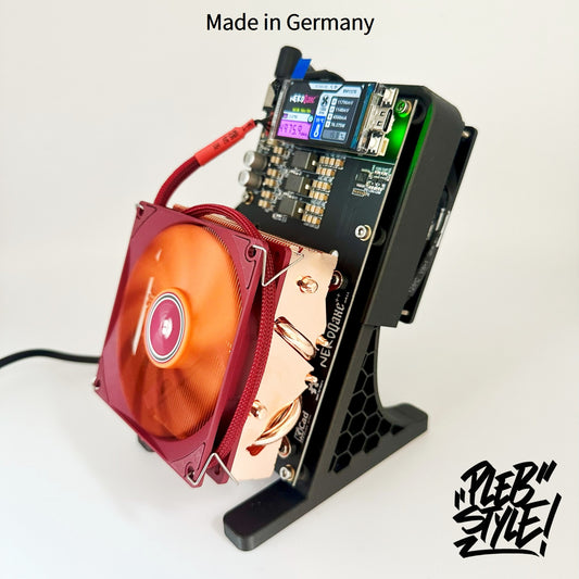 NerdQaxe++ « Cool Edition » – Radiateur cuivre, 2 ventilateurs, alim & support inclus