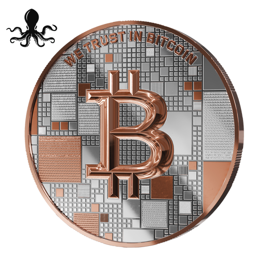 Bitcoin Silver Coin – Octopus – Rose Gold – 2026 Edition (21g 999 Fine Silver)