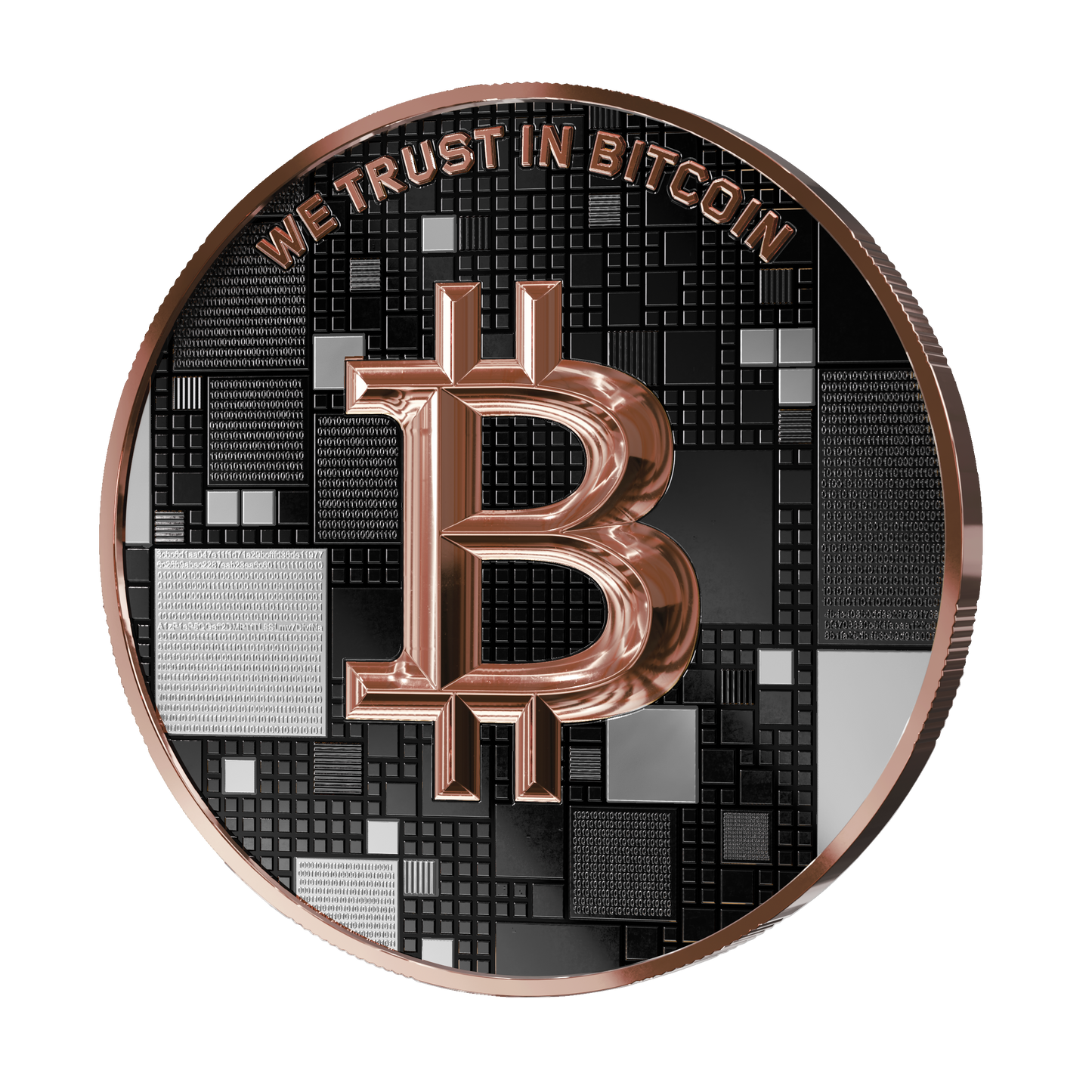 Bitcoin Silbermünze – Shark – Roségold + Schwarzplatin – 2026 Edition (21g 999 Feinsilber)