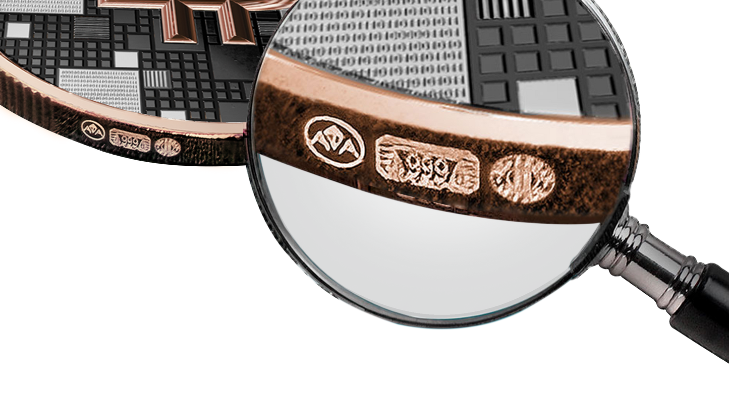 Bitcoin Silbermünze – Shark – Roségold + Schwarzplatin – 2026 Edition (21g 999 Feinsilber)
