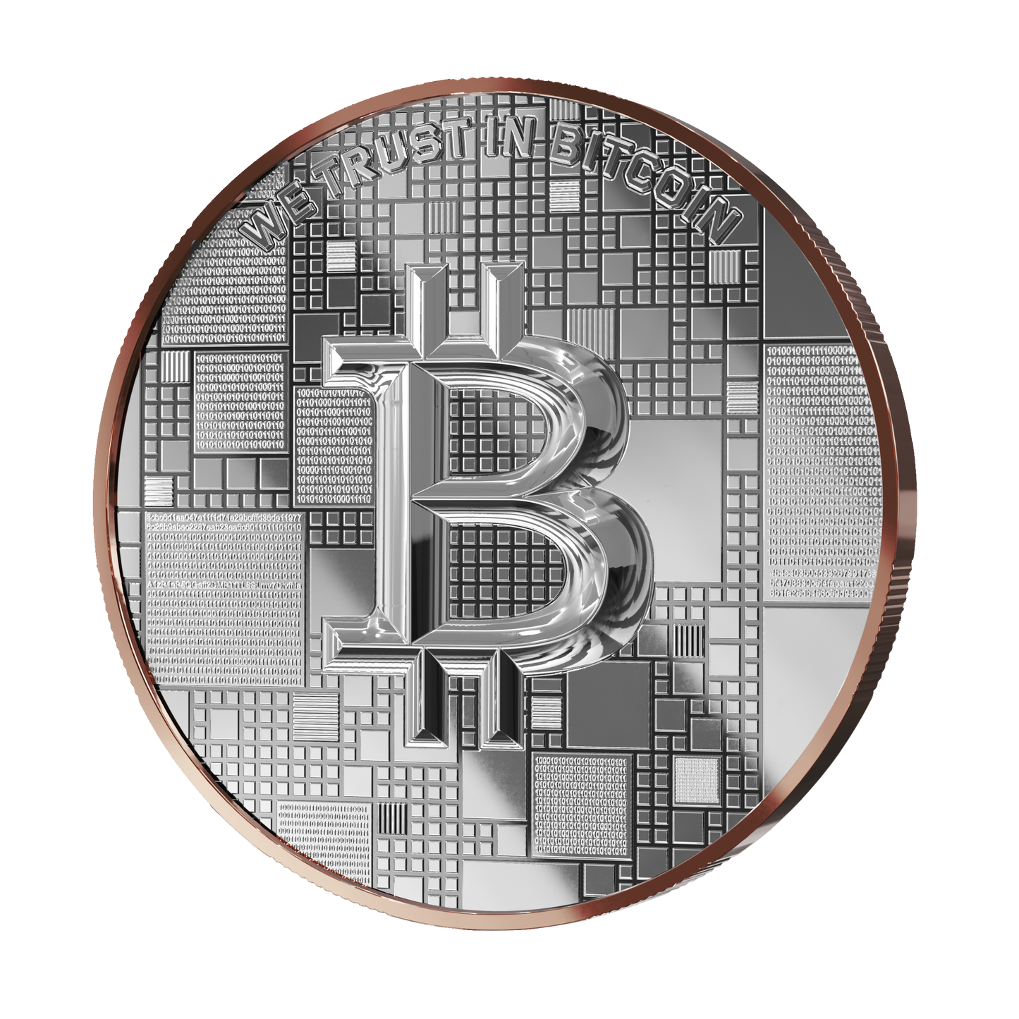 Pièce d'argent Bitcoin – Crab – Or rosé – Édition 2026 (21g argent fin 999)