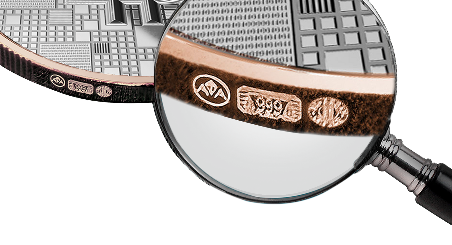 Pièce d'argent Bitcoin – Crab – Or rosé – Édition 2026 (21g argent fin 999)