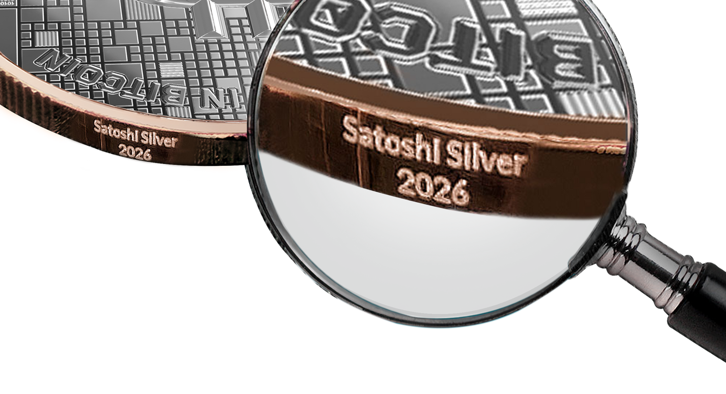 Pièce d'argent Bitcoin – Crab – Or rosé – Édition 2026 (21g argent fin 999)