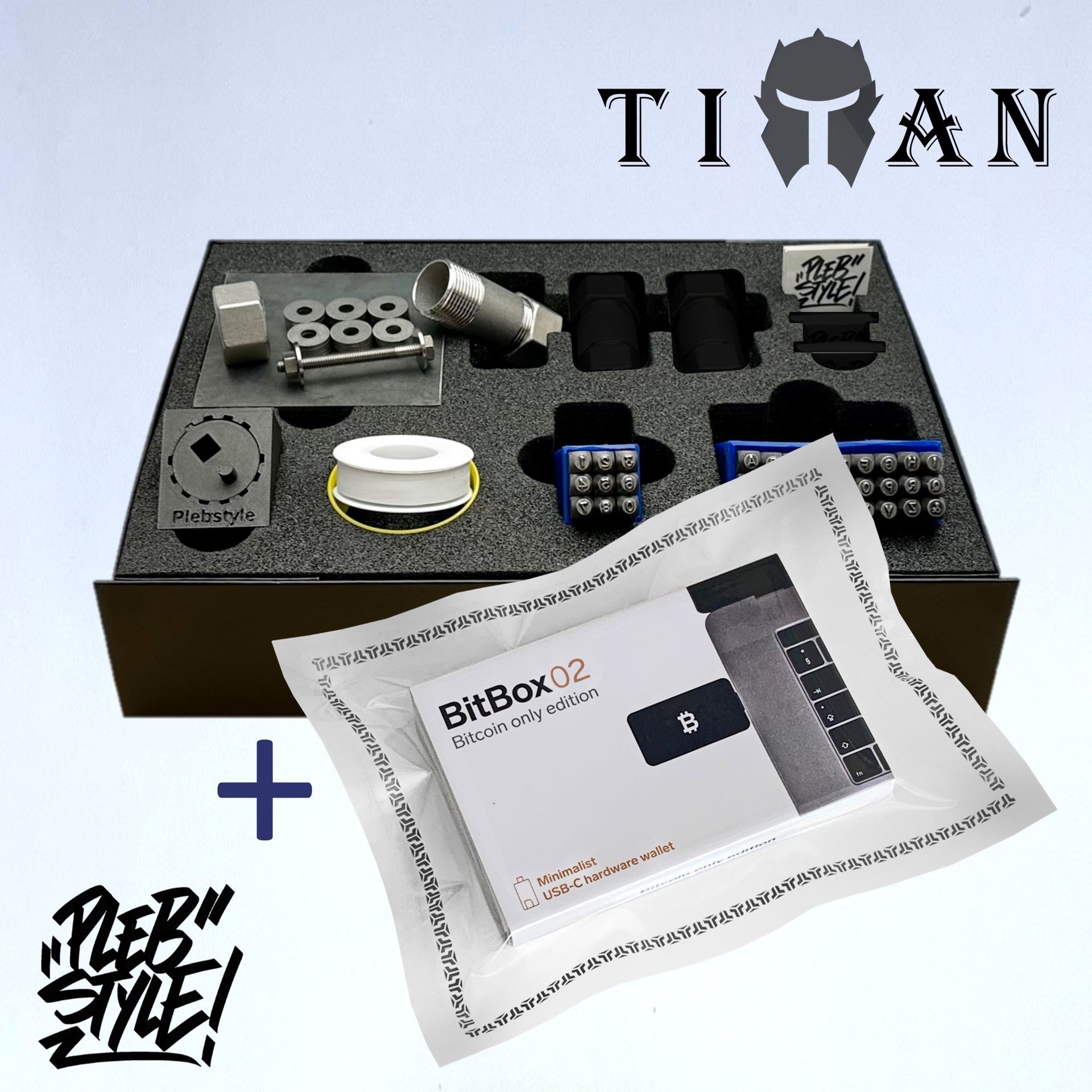 Premium Bundle: BitBox02 + Titan Wallet Starter Kit – Plebstyle