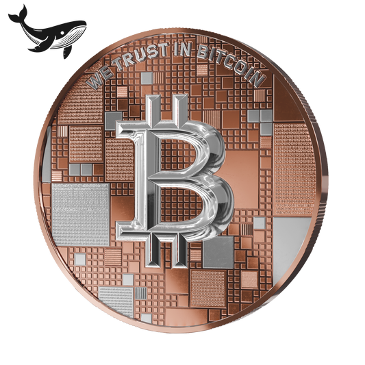 Bitcoin Silver Coin – Whale – Rose Gold + Platinum – 2026 Edition (21g 999 Fine Silver)