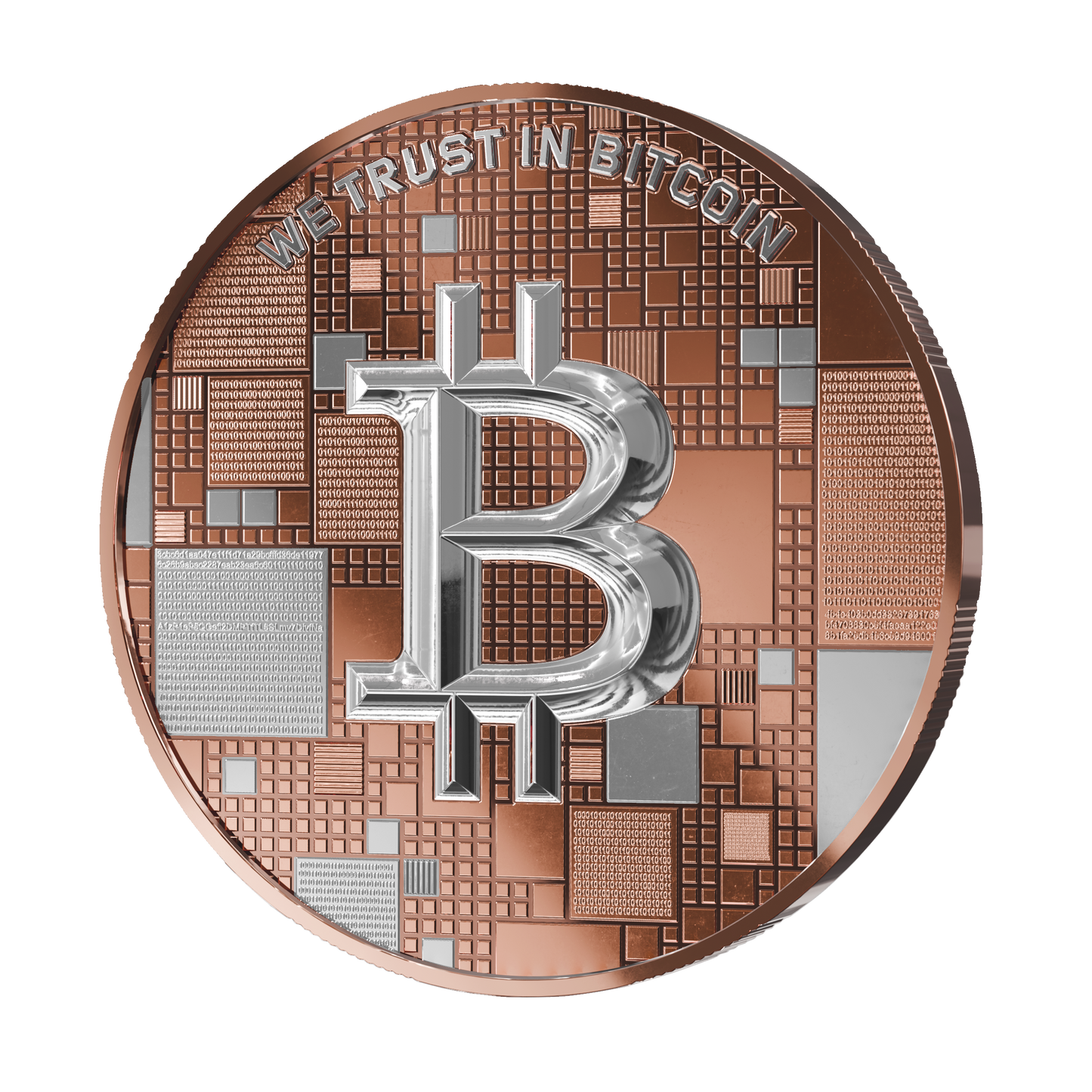 Bitcoin Silver Coin – Whale – Rose Gold + Platinum – 2026 Edition (21g 999 Fine Silver)